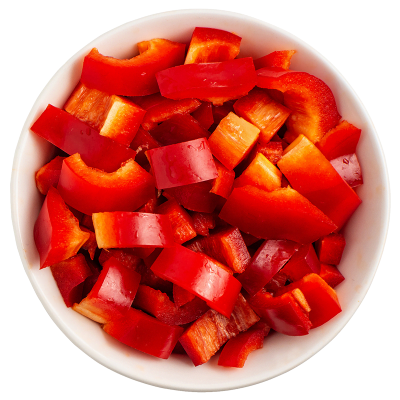 Red IQF pepper chopped