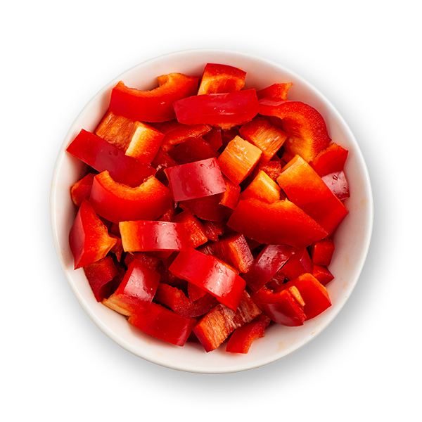 Chopped up IQF peppers