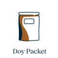 Packaging Icons_Doy Pack Sachet labelled Packaging icon, doy packet packaging