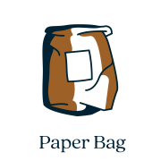 Packaging Icons_Kraft Paper Bag labelled Packaging icon, paper bag packaging