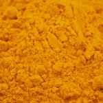 Ground turmeric up close